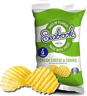 Chips Crisps Bags Collections - Deliciously light & Crispy Chips Bags (Cream Cheese & Chives (6 x 25g), 2 Packs)