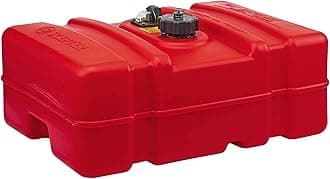 Scepter 08669 Rectangular 12 Gallon Low Profile Marine Fuel Tank For Outboard Engine Boats, 24.5" x 18" x 11.5", Red