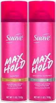 Hairspray Max Hold Variety 2-Pack, Unscented & Scented Formulas – Aerosol Hairspray, 11 Oz Ea.