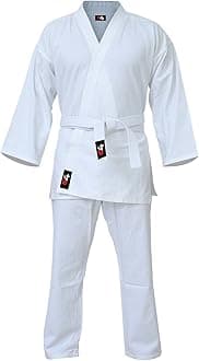 G4 Karate Suit GI Aikido Training Adult Student Uniform Set Free Belt Black White