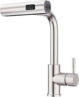 GIMILI Kitchen Faucet with Pull Down Sprayer Brushed Nickel Waterfall Modern Kitchen Sink Faucet