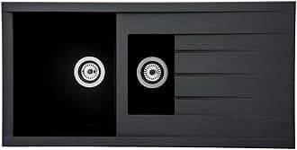 respekta Sink, 60% composite material of minerals and glass fibres, 40% synthetic resin, Black, 100 x 50 cm