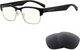 Bluetooth Audio Smart Glasses, Blue Light Glasses for Women and Men, Open Ear Sound with Mic & Speakers, Blue Light Filter & Polarized Sunglasses Lenses, Voice Assistant(Gold)