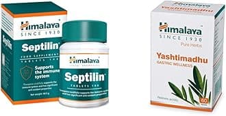 Himalaya Septilin Tablets - 60 Tablets and Himalaya Wellness Pure Herbs Yashtimadhu Gastric Wellness - 60 Tablet
