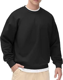 THE GYM PEOPLEMen's Fleece Crewneck Sweatshirt Thick Loose fit Soft Basic Pullover Sweatshirt