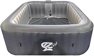 SereneLife Portable Hydro Massage Tub for Outdoors, 73 x 73 x 25 Inches, 6 People, with 130 Bubble Jets, Filter Pump