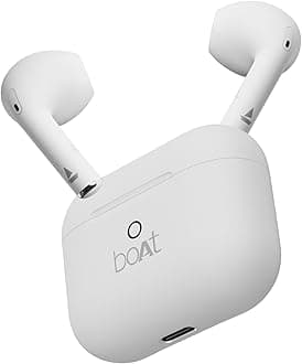 Airdopes Joy, 35Hrs Battery, Fast Charge, IWP Tech, Low Latency, 2Mic ENx, Type-C Port, v5.3 Bluetooth Earbuds, TWS Ear Buds Wireless Earphones with mic (Swedish White)