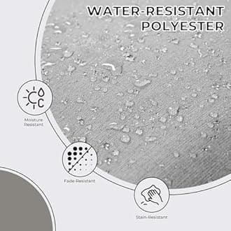 Grand patio 5-Piece Outdoor Dining Set for 5, E-Coated Patio Swivel Dining Set with Olefin Cushions,Square Faux Woodgrain Table with Umbrella Hole