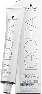 Schwarzkopf Professional Igora Royal Absolutes SilverWhite 60ml - Cream for Gray Hair Toning - Ammonia Free - Silver, Gray, White - Permanent - 1 Count