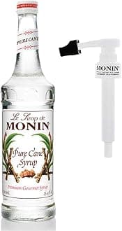 Monin - Pure Cane Syrup with Monin BPA Free Pump, Boxed, Pure and Sweet, Great for Coffee, Tea, and Specialty Cocktails, Gluten-Free, Non-GMO (750 ml)