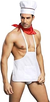 Men Chef Special Outfits Set Cooking Theme Party Apron for Bachelor Party Role Play Costume Waiter Lingerie Valentine Birthday Gift