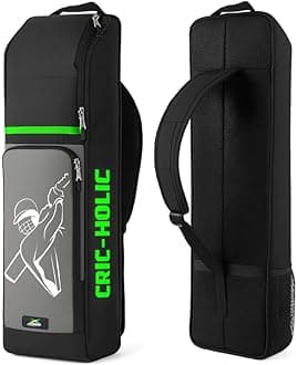jaspo Cric Holic Padded Cricket Kit Bag (Polyester Material) for Plastic & Wooden Cricket Sets –,Spacious Design for Complete Gear (Cric Holic Kit Bag, Black, 35x10x6 inches(Bag Size))