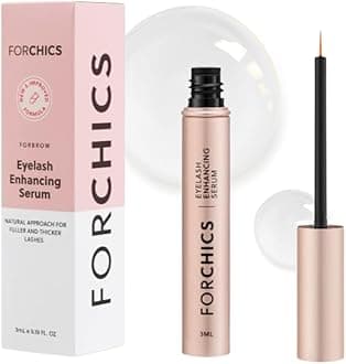 ForChics ForLash Eyelash Growth Serum - Enhancement Lash Booster For Fuller, Thicker, and Longer Eyelashes - Organic Lash Enhancer & Essential Thickener | Vegan & Cruelty-Free - [0.10 fl. oz / 3ml]
