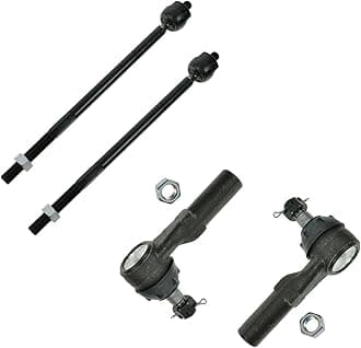 TRQ Front Inner and Outer Tie Rod Set 4 Piece Compatible with 1997-1999 Dodge Dakota 99 Durango