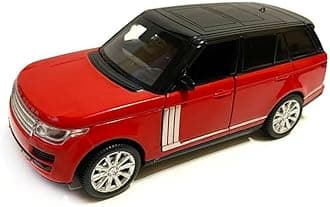 PINQUE Kids New Car 1:32 Range Rover Diecast Alloy Metal Pull Back Car with Openable Doors Music Sound and Light Vehicle Toy Car for Boys (Red)