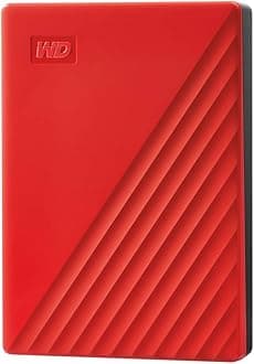 Western Digital WD 2TB My Passport Portable Hard Disk Drive, USB 3.0 with Automatic Backup, 256 Bit AES Hardware Encryption,Password Protection,Compatible with Windows and Mac, External HDD-Red