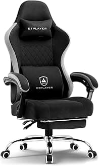 GTPLAYER Ergonomic Gaming Chair with Massage Lumbar Cushion & Footrest, Premi...