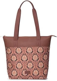 Printed Women's Jute Handcrafted Vegan Leather Everyday Tote