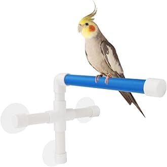 Hypeety Pet Parrot Bath Perches Rack Suction Cup Bird Window and Shower Perch Parakeet Standing Platform for Budgies Parakeet Bath Perch Toy