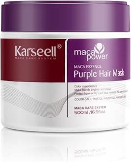 Karseell Purple Hair Mask 500ml Neutralizes Yellow Tones Deep Nourish Brighten Hair for Light Blonde, Platinum, White or Grey Hair