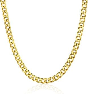 ChainsPro Men Chunky Miami Cuban Chain Necklace, Custom Available, 6/9/14mm Width, 18/20/22/24/26/28/30inch Length, Gold Plated/Stainless Steel/Black-with Gift Box