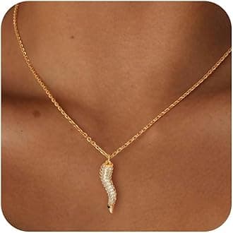 HANLI 14K Gold Plated Necklaces for Women - Dainty Butterfly, Star of David, Moon and Star, Sun, Lotus, Infinity, Hummingbird, Bee Pendant Designs - Elegant Jewelry for Women