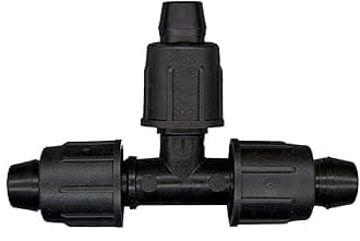 USA Made - 5 Pack Premium 1/2 Inch I.D. .540" - .620" Drip Tape Irrigation Tubing 17mm Tee Universal Perma-Loc Connector Barbed Locking Fitting - (Fits All Brands Rainbird, Netafim, Etc. 17mm