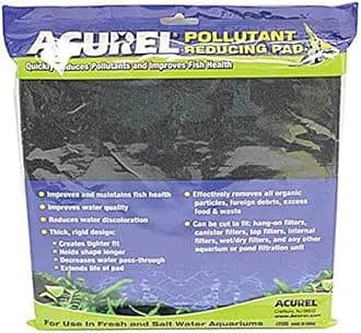 Acurel LLCPollutant Reducing Media Pad, Aquarium and Pond Filter Accessory, 10-Inch by 18-Inch