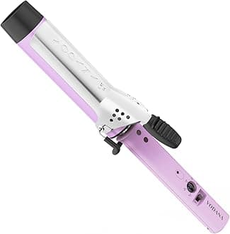 Professional GlamWave Ceramic Curling Iron, Long-Lasting Natural Curls, Instant Heat, Hair Curler, Curling Wand, Available in USA (1.4 inch, Lavender)