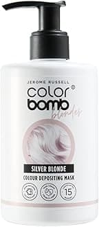 Jerome Russell Colour Bomb Blondes – SLVER Blonde Colour Depositing Hair Mask – Nourishing, Semi-Permanent Colour & Shine Treatment – Vegan, Cruelty-Free, 300 ml