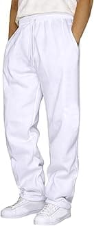 Men's Fashion Sweatpants Baggy Wide Straight Leg Joggers Classic Fit Flat Front Hiking Outdoor Trousers