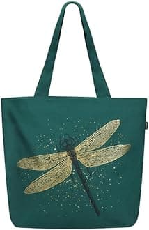 Eco Right Aesthetic Canvas Tote Bag for Women - Large, Reusable, Zippered Tote Bag with Inner Pocket, Perfect for School, Shopping, Work, Beach, Cute & Eco-Friendly Gift for Girls, Teachers, Mothers