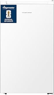 Fridgemaster MUL4892E 92L Under Counter Fridge with LED Lighting, Adjustable Temperature Control, Reversible Door and Salad Box, White, E Rated