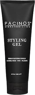Pacinos Styling Gel - Medium Shine All Day Hold, Conditions and Moisturizes Hair while Adding Volume and Texture, No Dry Flakes or Residue, All Hair Types, 8 fl. Oz