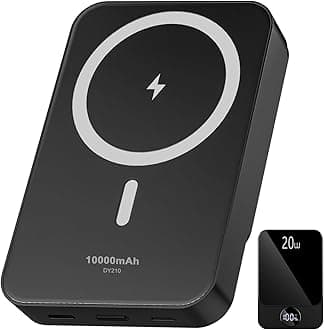 Magnetic Portable Charger, 10000mAh Power Bank with PD 20w Fast Charging, USB C in&Out Battery Pack, Compatible with Mag-Safe for iPhone 16/15/14/13/12 Pro/Pro Max Series, Samsung, Android, and More