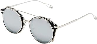 DollgerDouble Lens Clip On Sunglasses Non-flip Lens Round Steampunk Style Glasses for Men Women