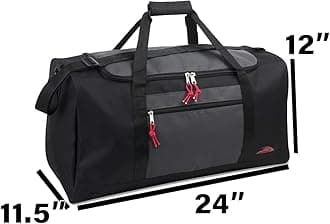 Trail maker Lightweight Canvas Duffle Bags for Men & Women For Traveling, the Gym, and as Sports Equipment Bag/Organizer, Black 3