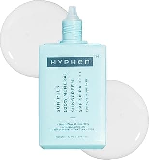 Hyphen Sun Milk 100% Mineral Sunscreen Spf 50 Pa++++ Uv+ Bluelight Protection...