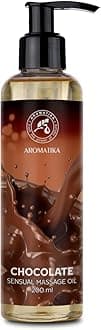 AROMATIKA Sensual Massage Oil for Couple 200ml – Chocolate – Edible & Kissable Body Oil for Him & Her – Romantic Gift for Couples – Relaxing Warming Massage Oil for Date Night & Spa at Home