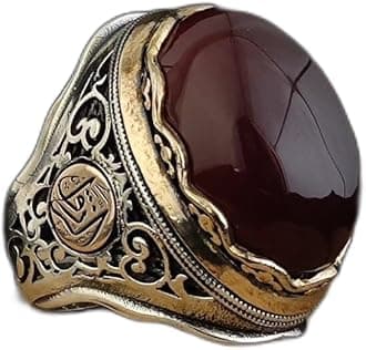 GenericOriginal Yemeni Aqeeq Agate Stone Men Ring, Best Jewelry Gift, Handmade Men Ring, 925 Sterling Silver Ring, Stone Men's Ring, Gift for him