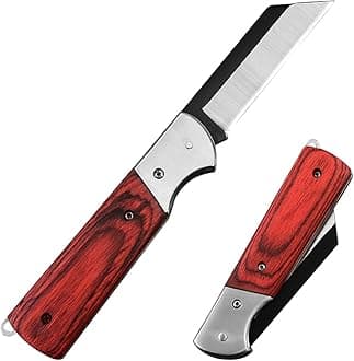 HASTHIP® Grafting Cutter Folding Stainless Steel Grafting Cutter Anti-slip Wooden Handle Design Pocket Gardening Grafting Cutter Portable Gardening Cutter