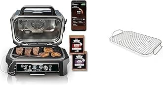 Ninja OG951 Woodfire Pro Connect Premium XL Outdoor Grill & Smoker & XSKRSTRKXL Woodfire Roast & Smoke Rack