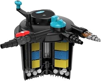 AllPondSolutions Pressurised Koi Fish Pond Filter with UV Steriliser Light All in one - Ponds Up to 8000 litres - PFC-8000