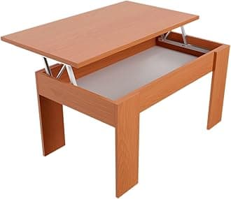 DUÉRMETE ONLINE Dreaming Height Adjustable Coffee Table, Living Room or Dining Room Table, Walnut, 90 x 50 x 46/57 cm, Wood, 90 x 50 x 46/57 cm