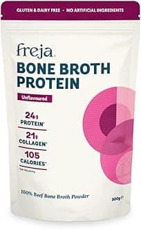 Bone Broth Powder | 100% Natural Collagen & Protein Powder | Pure Beef, Grass-Fed | Amino Acids & Minerals | Nutrition for Healthy Gut, Skin, Hair & Nails | 300g (15 Servings)