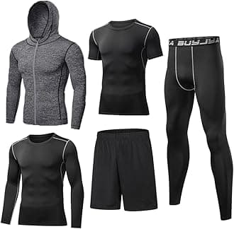 BUYJYA 5Pcs Men's Compression Set