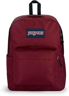 SuperBreak Plus Backpack with Padded 15-inch Laptop Sleeve and Integrated Bottle Pocket - Spacious and Durable Daypack for Work and Travel - Russet Red