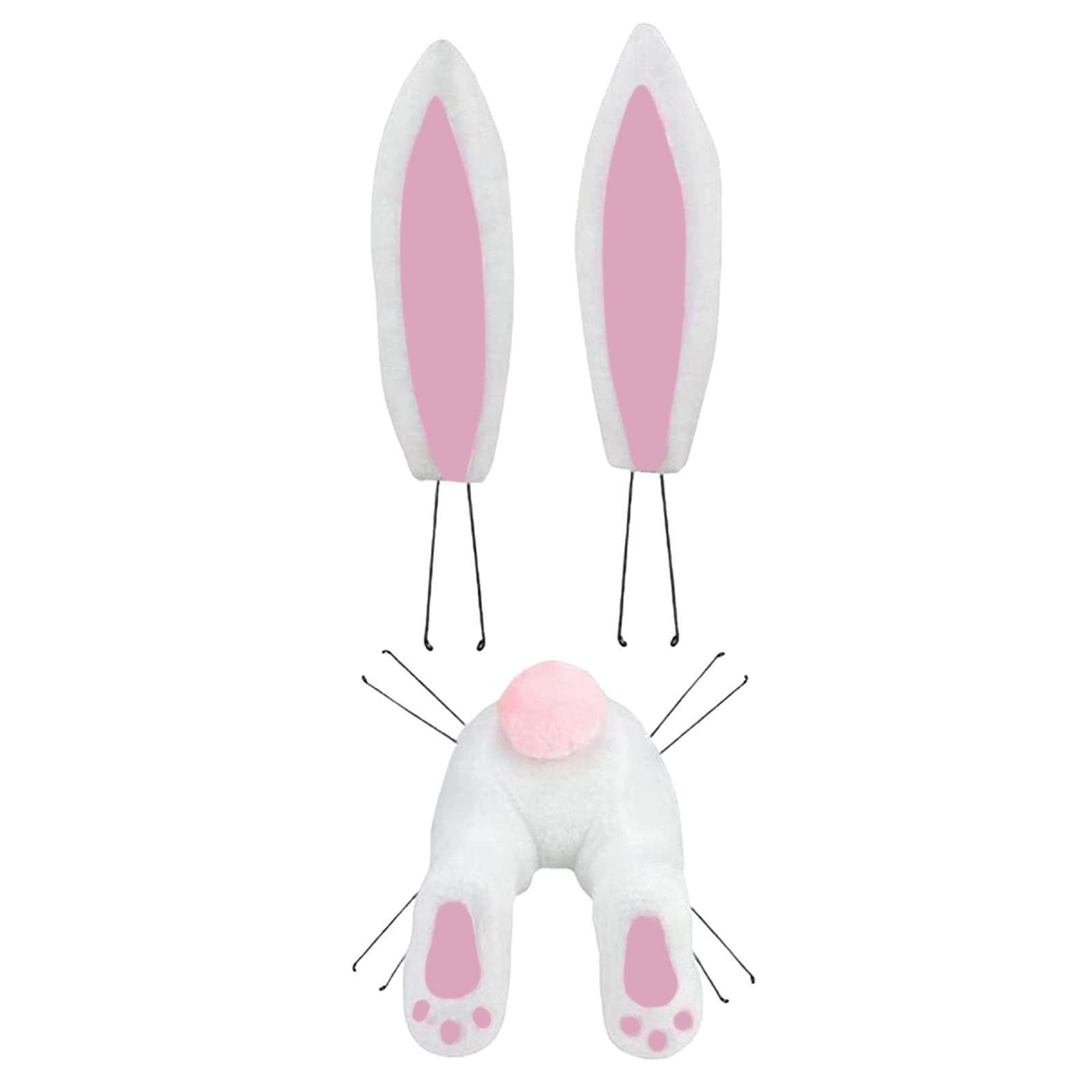 Easter Bunny Butt for Front Door Wreath , Spring Easter Decorations Wreaths Kit Bunny Rabitts Butt Thief Attachment Farmhouse Wall Home Hanging Decor Gifts for Women Men Kids (B2)