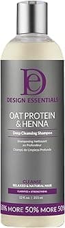 Design Essentials Oat Protein & Henna Deep Cleansing Shampoo for Relaxed & Natural Hair, Clarifies, Strengthens, & Volumizes Hair - Sulfate-Free, 12 Oz (Pack of 1)