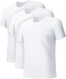 DAVID ARCHYMen's Undershirts Micro Modal Ultra Soft T-Shirts Stretch Moisture-Wicking Crewneck/V-Neck Tees for Men, 3-Pack